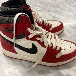 Jordan Red and White Sneakers